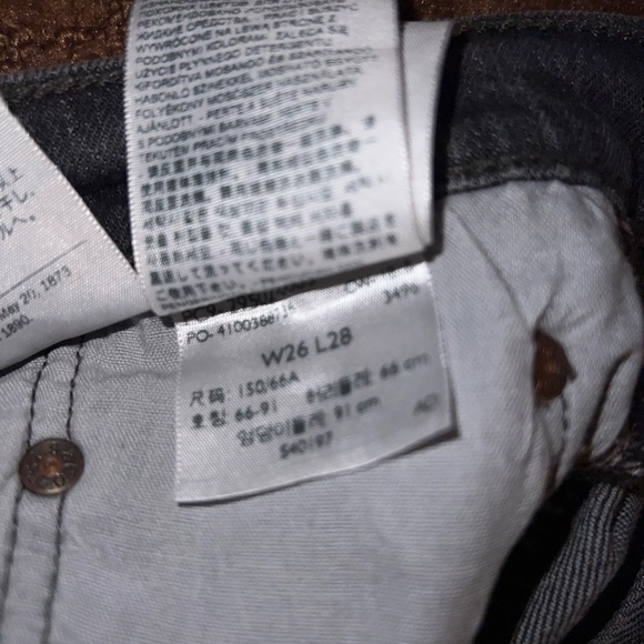 Levi’s 501 Skinny Jeans Black Denim W26 L28 - Picture 9 of 10